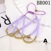 European And American Fashion Crystal Copper Beads Adjustable Braided Bracelet main image 5