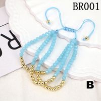 European And American Fashion Crystal Copper Beads Adjustable Braided Bracelet main image 4