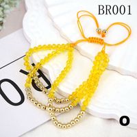 European And American Fashion Crystal Copper Beads Adjustable Braided Bracelet main image 3