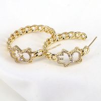 Korean Niche Design Bear Earrings Trend Color Plating Real Gold Copper Ear Jewelry main image 3