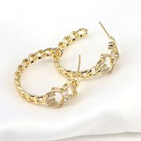 Korean Niche Design Bear Earrings Trend Color Plating Real Gold Copper Ear Jewelry main image 4
