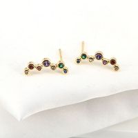 Boucles D&#39;oreilles Européennes Et Américaines En Cuivre De Zircon Incrusté De Couleur Micro-incrustée main image 3