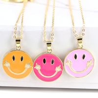 New Simple Dripping Oil Cute Smiley Necklace Sweater Chain main image 3