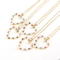 New Style Heart Pearl Micro-inlaid Zircon Necklace Fashion Clavicle Chain main image 1