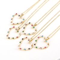 New Style Heart Pearl Micro-inlaid Zircon Necklace Fashion Clavicle Chain main image 2