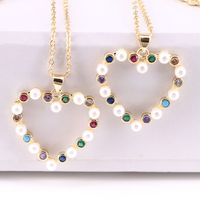 New Style Heart Pearl Micro-inlaid Zircon Necklace Fashion Clavicle Chain main image 3
