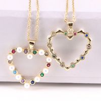 New Style Heart Pearl Micro-inlaid Zircon Necklace Fashion Clavicle Chain main image 4