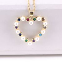 New Style Heart Pearl Micro-inlaid Zircon Necklace Fashion Clavicle Chain main image 5