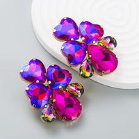 Fashion Alloy Diamond Heart-shaped Drop-shaped Earrings sku image 1