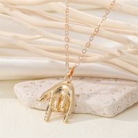 Punk Necklace Stereo Gesture Ear Foot Pendant Clavicle Chain main image 5