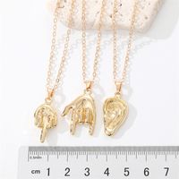 Punk Necklace Stereo Gesture Ear Foot Pendant Clavicle Chain main image 6