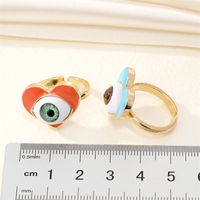 European Retro Exaggerated Peach Heart Eye Ring Punk Alloy Ring Wholesale main image 3