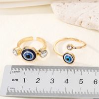 Retro Diamond Resin Glitter Blue Eye Ring Turkey Devil's Eye Open Ring main image 3