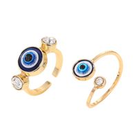 Retro Diamond Resin Glitter Blue Eye Ring Turkey Devil's Eye Open Ring main image 6