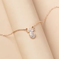 Simple Diamond-studded Pineapple Necklace Wholesale Jewelry main image 7