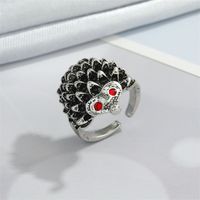 Retro Punk Schmetterling Igel Eule Frosch Ring Weiblich Alt Silber Tier Offener Ring main image 4