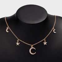 Fashion Diamond-studded Moon And Star Necklace main image 3