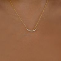 Simple Diamond Moon Necklace Wholesale Jewelry main image 1