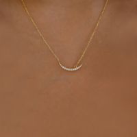 Simple Diamond Moon Necklace Wholesale Jewelry main image 2