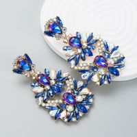 New Alloy Colored Diamond Flower Earrings Fashion Earrings main image 7