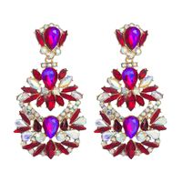 New Alloy Colored Diamond Flower Earrings Fashion Earrings main image 8