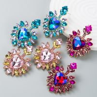 Fashion Diamond-studded Love Heart-shaped Colored Diamond Drop Earring main image 1