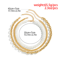 Fashion Woven Acrylic Round Bead Necklace Luxury Hip Hop Thick Aluminum Chain Stacking Clavicle Necklace main image 1