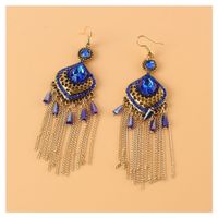 Alloy Color Diamond Geometric Ethnic Style Long Earrings Wholesale Jewelry Nihaojewelry sku image 1