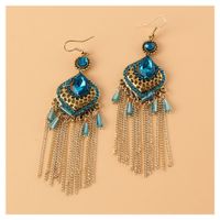 Alloy Color Diamond Geometric Ethnic Style Long Earrings Wholesale Jewelry Nihaojewelry sku image 2