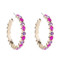 Fashion Shiny Diamond C-shaped Earrings Trendy Hoop Earring main image 8