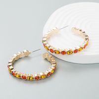 Fashion Shiny Diamond C-shaped Earrings Trendy Hoop Earring sku image 3