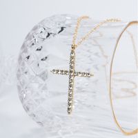 Simple Full Diamond Cross Necklace Wholesale Jewelry main image 7