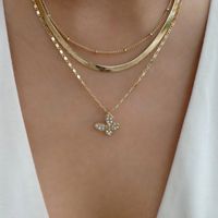 Fashion Diamond-studded Butterfly Multi-layer Necklace main image 2