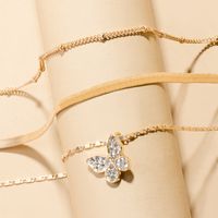 Fashion Diamond-studded Butterfly Multi-layer Necklace main image 5