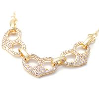 Europe And America Heart-shaped Gold-plated Copper Zircon Necklace Wholesale main image 4