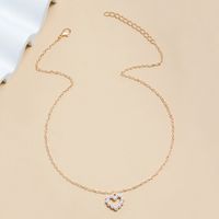 Simple Style Heart Metal Artificial Pearls Women's Pendant Necklace main image 2