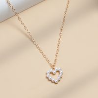 Einfacher Stil Herz Metall Künstliche Perlen Frau Halskette Mit Anhänger main image 4