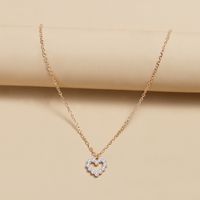 Simple Style Heart Metal Artificial Pearls Women's Pendant Necklace main image 5