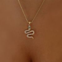 Fashion Full Diamond Snake Shape Rhinestone Necklace main image 1