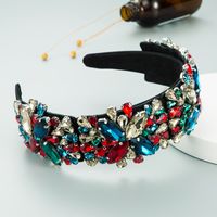 Baroque Retro Exaggerated Stained Glass Drill Fabric Headband sku image 1