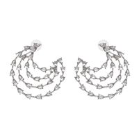 Nouvelles Boucles D&#39;oreilles Femelles Serties De Diamants En Alliage Géométrique Européen Et Américain main image 1
