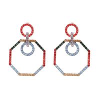 Retro Geometric Octagonal Diamond Earrings Exaggerated European Earrings Wholesale main image 1