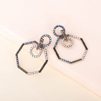 Retro Geometric Octagonal Diamond Earrings Exaggerated European Earrings Wholesale main image 4