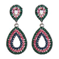 Neue Geometrische Tropfenförmige Volle Diamantohrringe Farbe Ohrringe Weiblich Großhandel main image 1