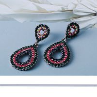 New Geometric Drop-shaped Full Diamond Earrings Color Earrings Female Wholesale main image 3