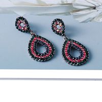 Neue Geometrische Tropfenförmige Volle Diamantohrringe Farbe Ohrringe Weiblich Großhandel main image 4