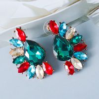 New European And American Personality Diamond Flower Shape Female Earrings Wholesale main image 6