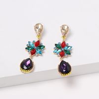 Fashion Colored Diamond Earrings Flower Drop Earrings Personality Earrings Wholesale main image 5