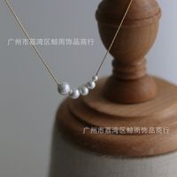 Jewelry Gradient Bubble Five Pearl Collar Chapado En Oro De Acero De Titanio De 18 Quilates main image 3
