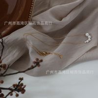 Jewelry Gradient Bubble Five Pearl Collar Chapado En Oro De Acero De Titanio De 18 Quilates main image 5